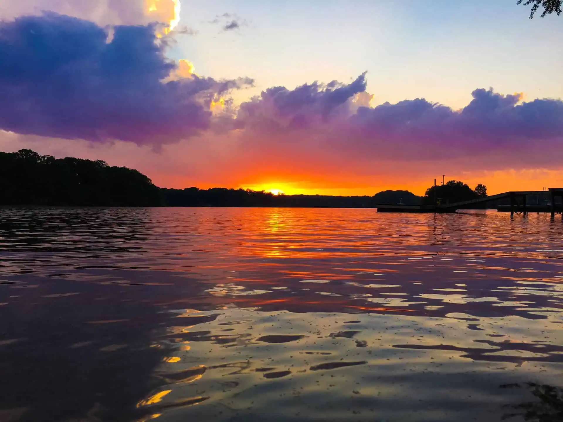Sunset over Lake Norman in North Carolina
