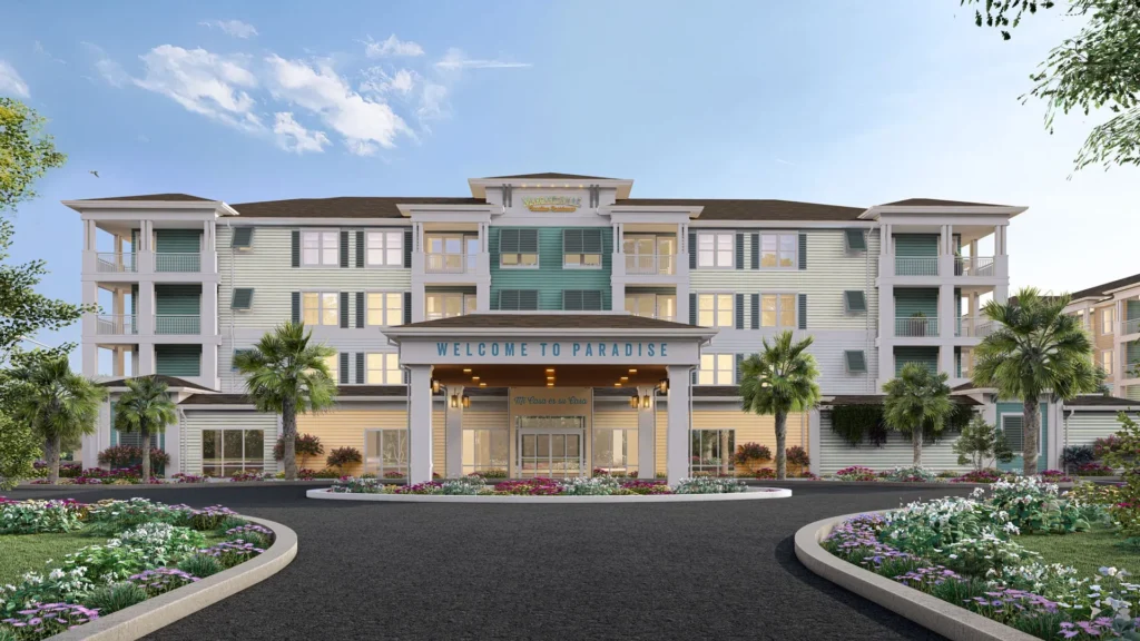 Rendering: Margaritaville Vacation Residences Myrtle Beach entrance