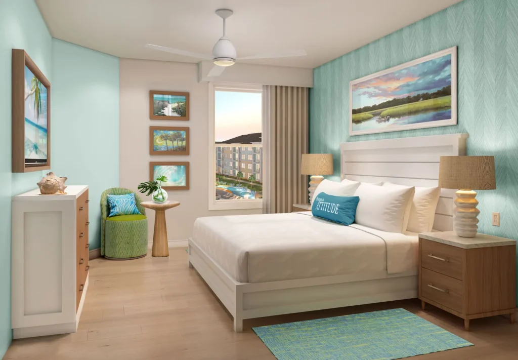 Rendering: Margaritaville Vacation Residences Myrtle Beach king bedroom