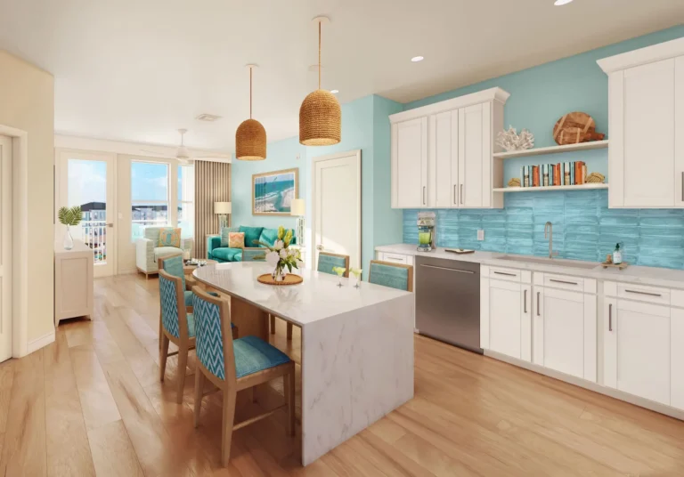 Rendering: Margaritaville Vacation Residences Myrtle Beach full kitchen